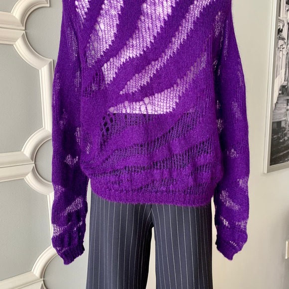 Roberto Cavalli Tiger Print Oversized Mohair Sweater Size 8 - Picture 11 of 14